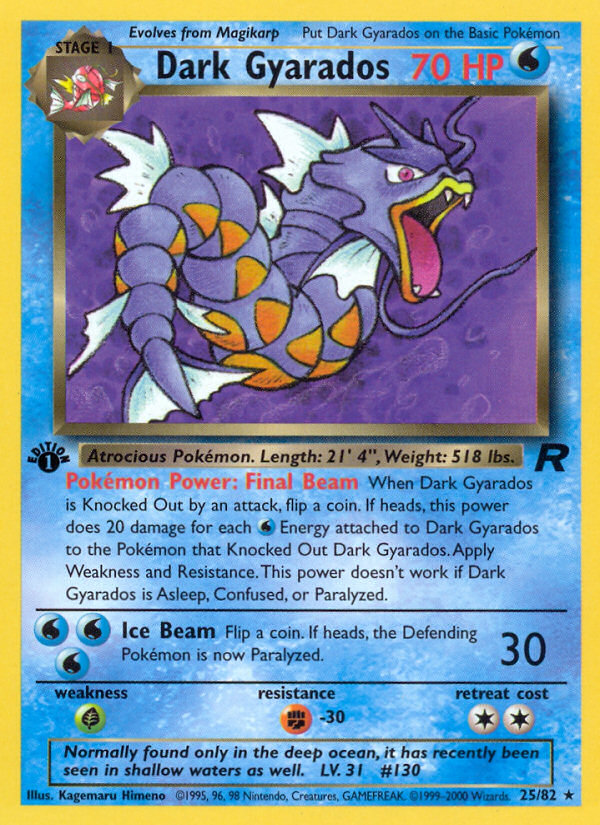 Dark Gyarados 25/82 — Pokémon Team Rocket card