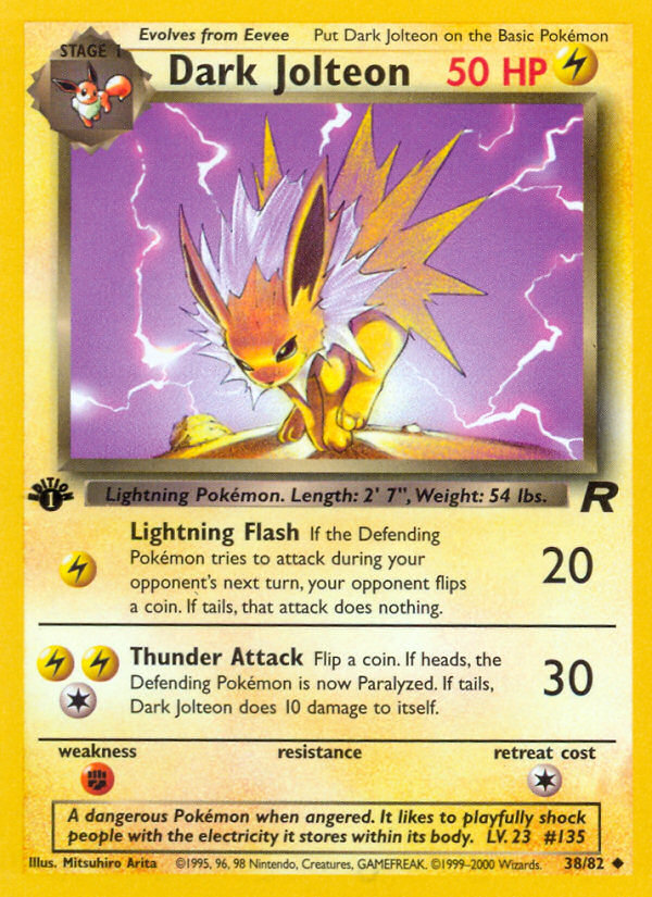 Dark Jolteon 38/82 — Pokémon Team Rocket card