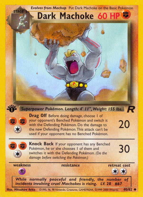 Dark Machoke 40/82 — Pokémon Team Rocket card