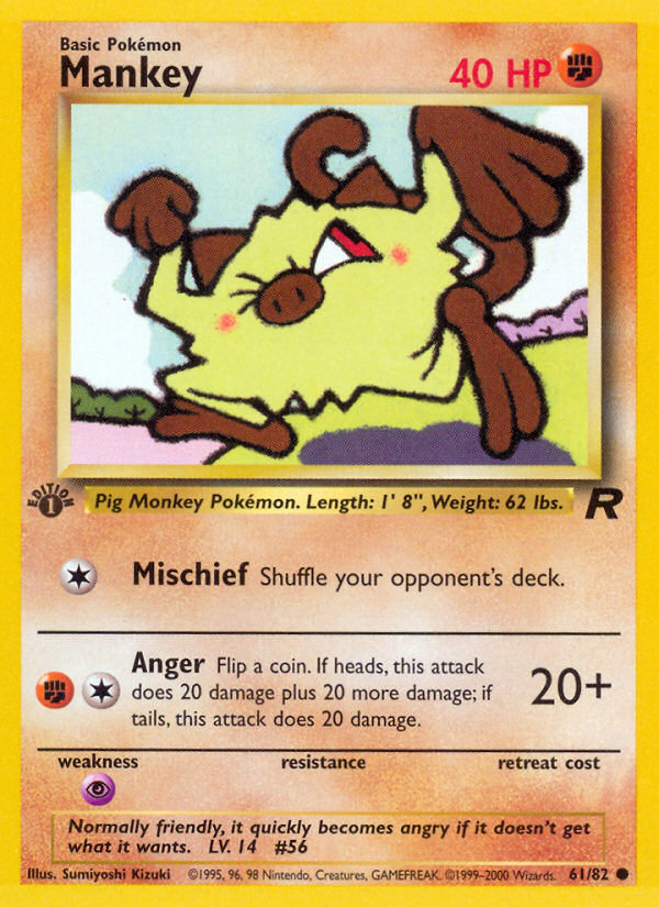 Mankey 61/82 — Pokémon Team Rocket card