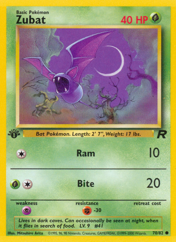 Zubat 70/82 — Pokémon Team Rocket card