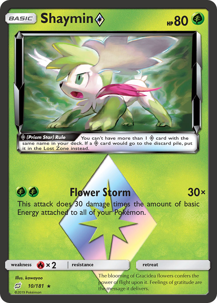 Shaymin ◇ 10/181 English Pokémon card from Team Up (2019)