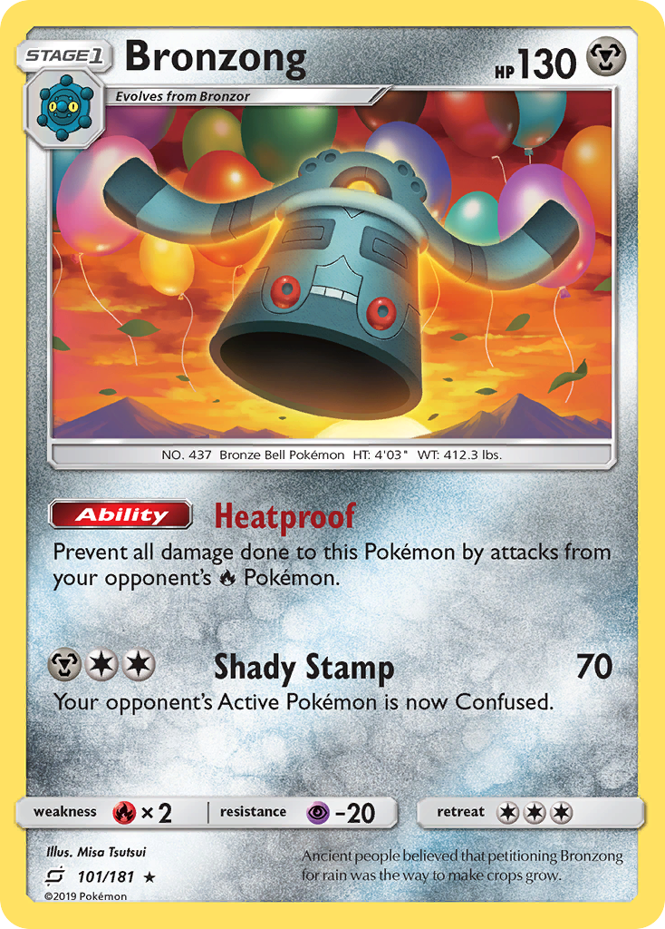 Bronzong 101/181 English Pokémon card from Team Up (2019)