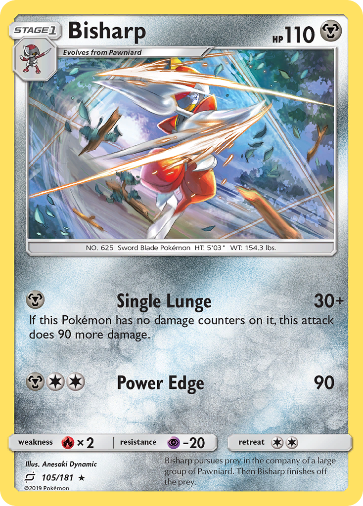 Bisharp 105/181 English Pokémon card from Team Up (2019)