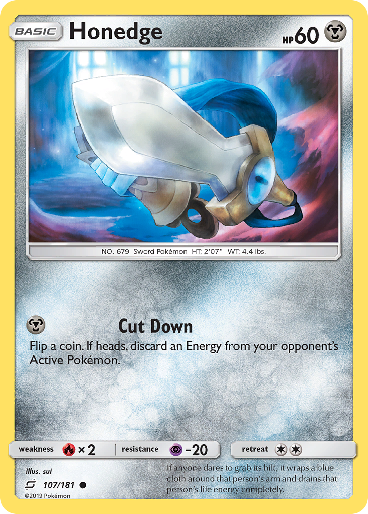 Honedge 107/181 English Pokémon card from Team Up (2019)