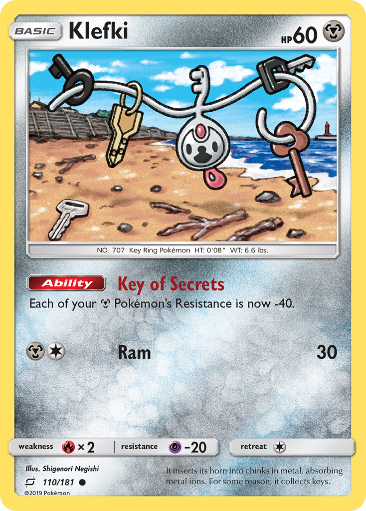 Klefki 110/181 English Pokémon card from Team Up (2019)