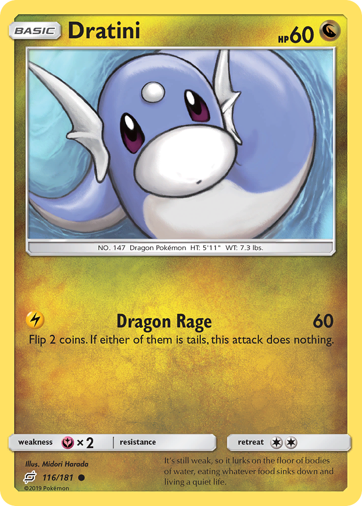 Dratini 116/181 English Pokémon card from Team Up (2019)