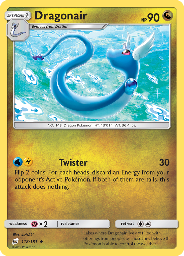 Dragonair 118/181 English Pokémon card from Team Up (2019)