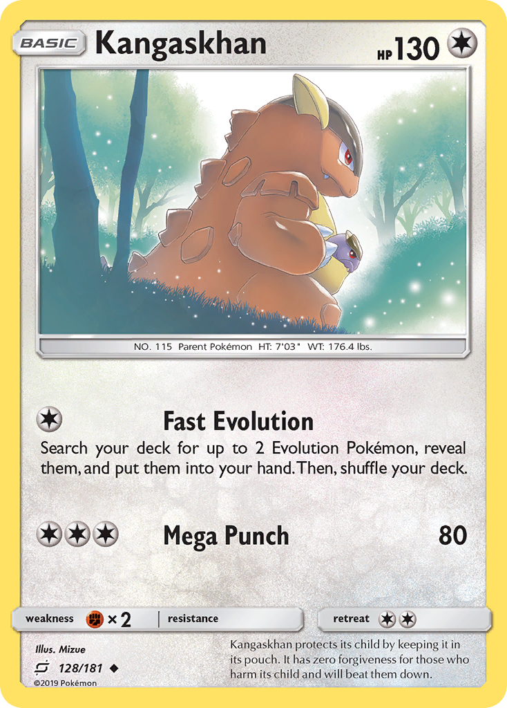 Kangaskhan 128/181 English Pokémon card from Team Up (2019)