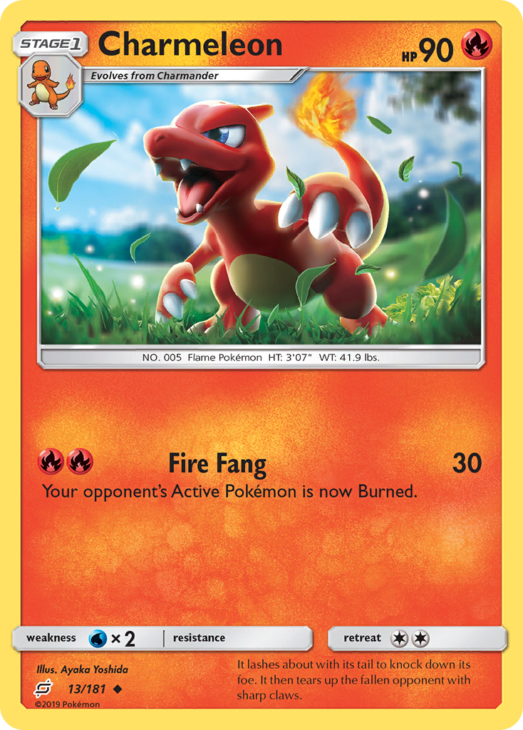 Charmeleon 13/181 English Pokémon card from Team Up (2019)