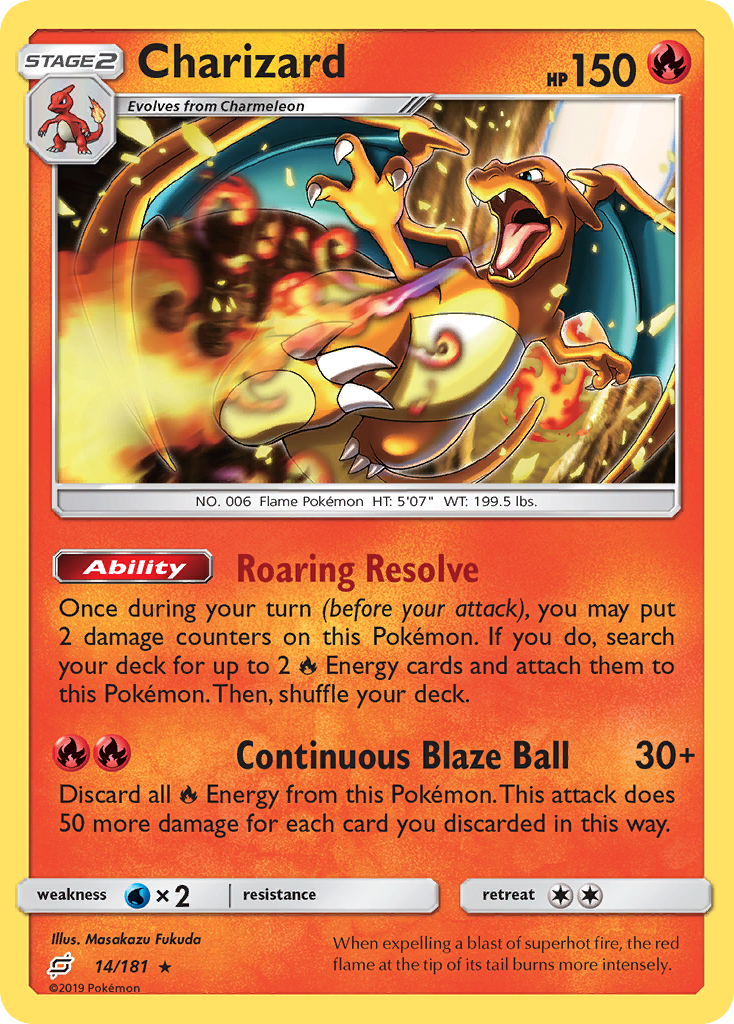 Charizard 14/181 English Pokémon card from Team Up (2019)