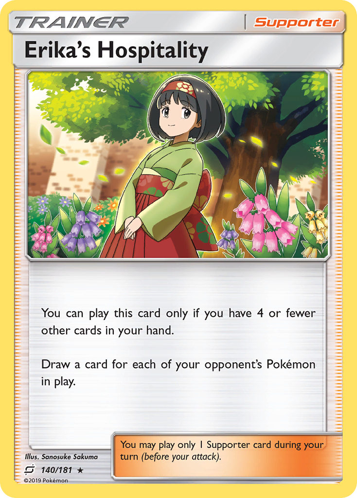 Erika's Hospitality 140/181 English Pokémon card from Team Up (2019)