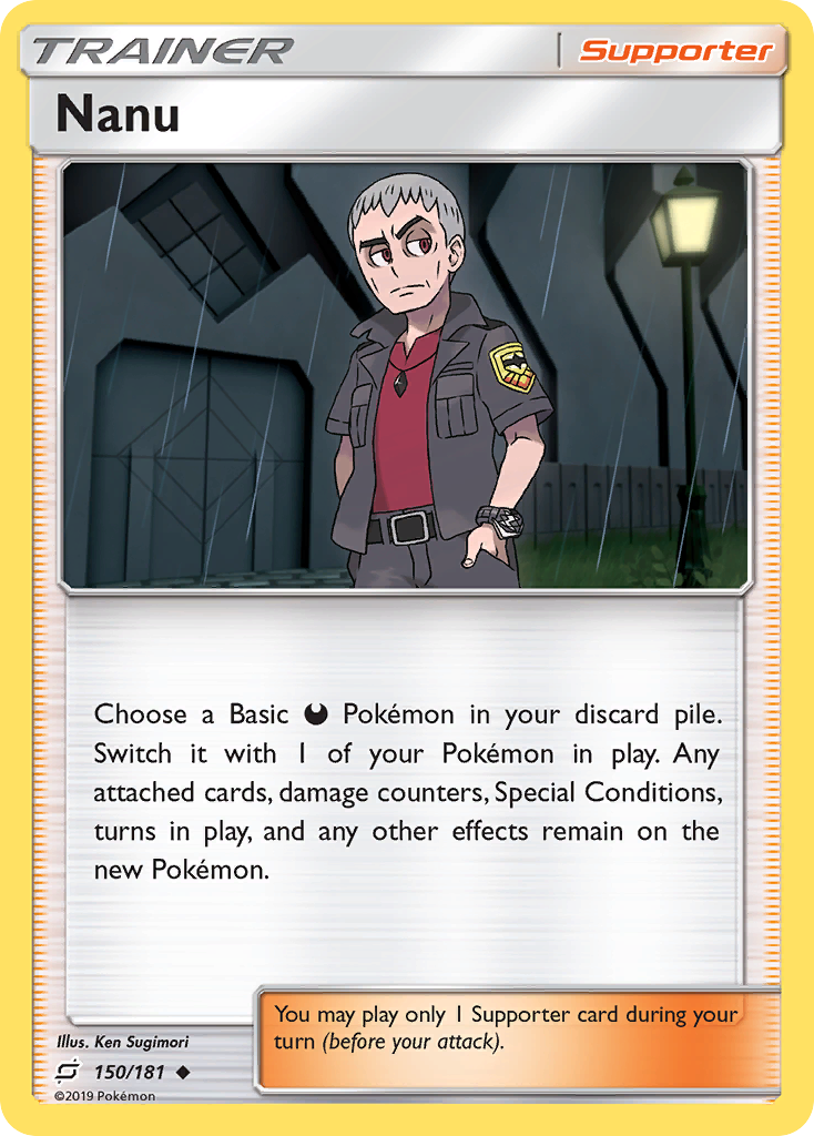 Nanu 150/181 English Pokémon card from Team Up (2019)