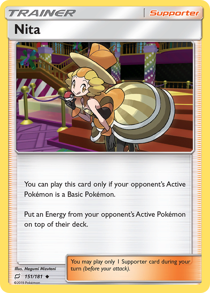 Nita 151/181 English Pokémon card from Team Up (2019)