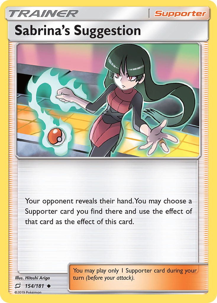 Sabrina's Suggestion 154/181 English Pokémon card from Team Up (2019)