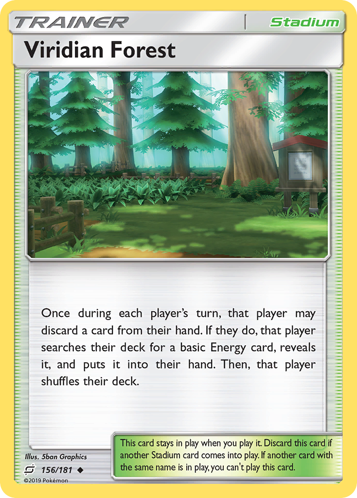 Viridian Forest 156/181 English Pokémon card from Team Up (2019)