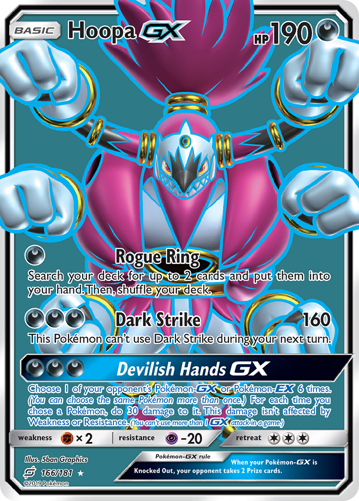 Hoopa-GX 166/181 English Pokémon card from Team Up (2019)
