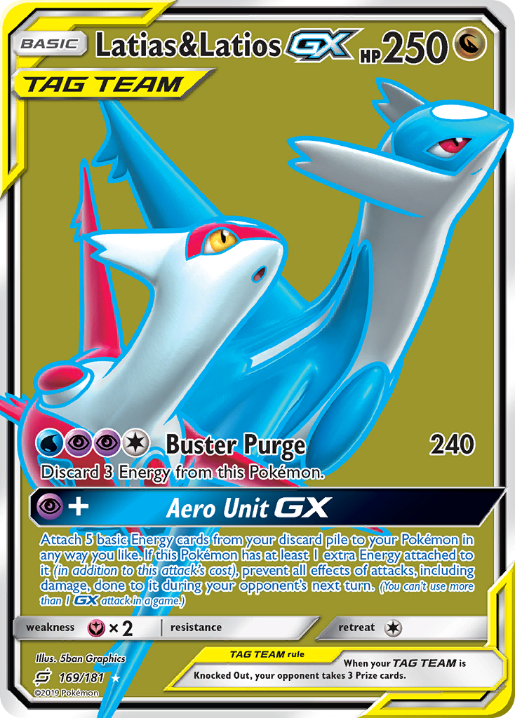 Latias & Latios-GX 169/181 English Pokémon card from Team Up (2019)