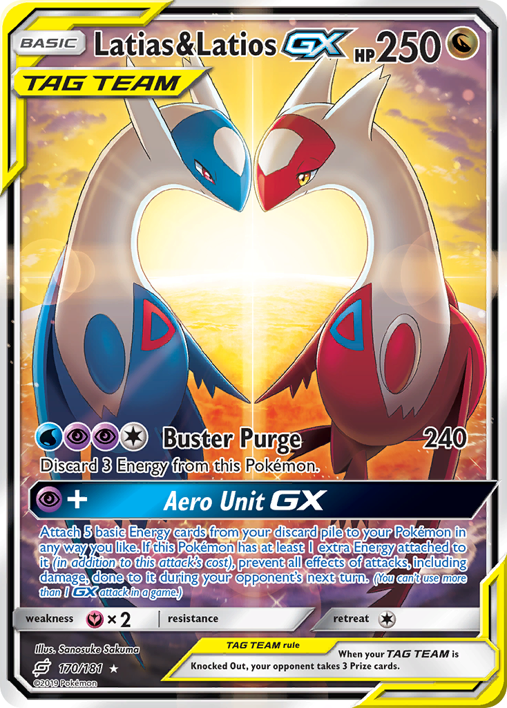 Latias & Latios-GX 170/181 English Pokémon card from Team Up (2019)