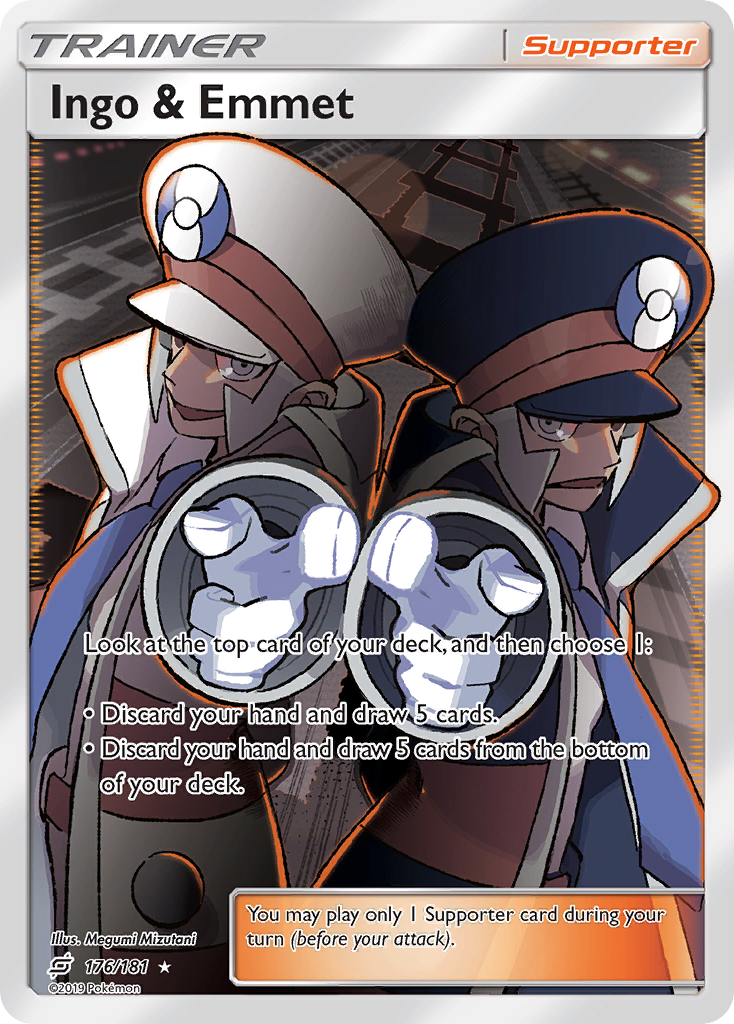 Ingo & Emmet 176/181 English Pokémon card from Team Up (2019)