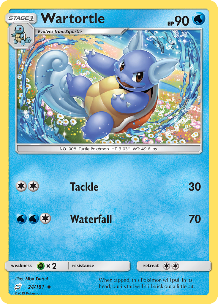 Wartortle 24/181 English Pokémon card from Team Up (2019)