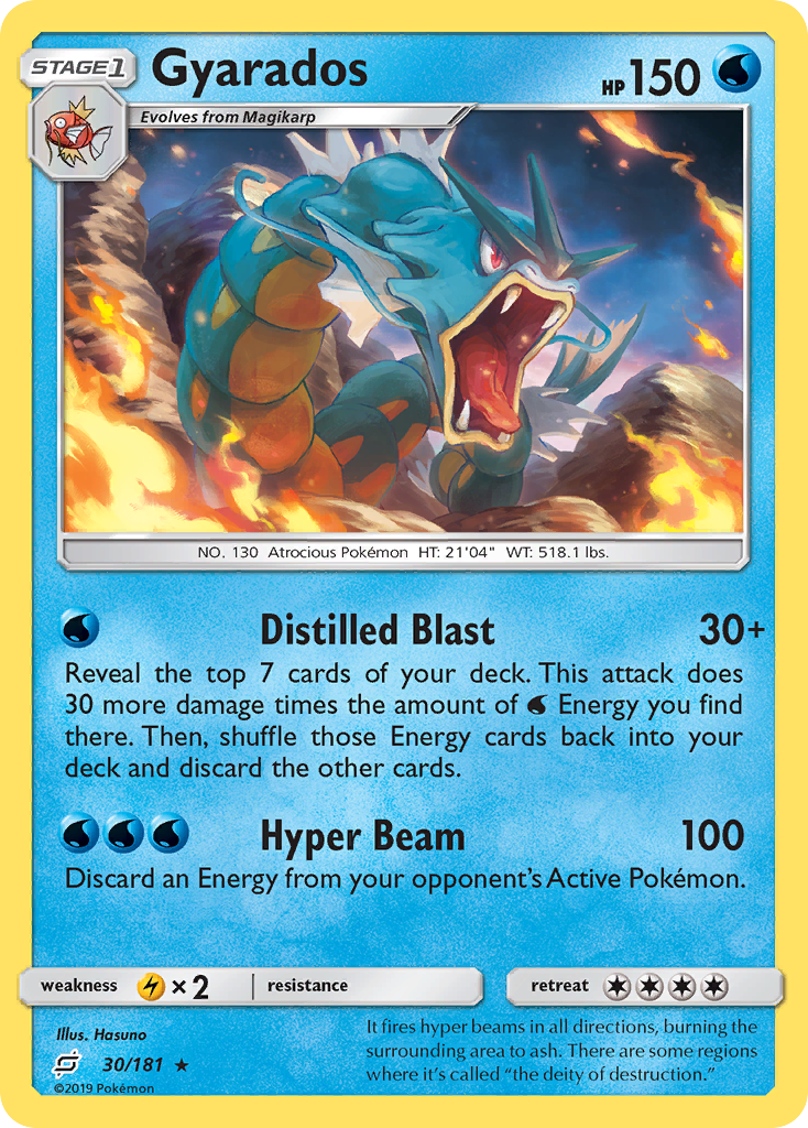 Gyarados 30/181 English Pokémon card from Team Up (2019)