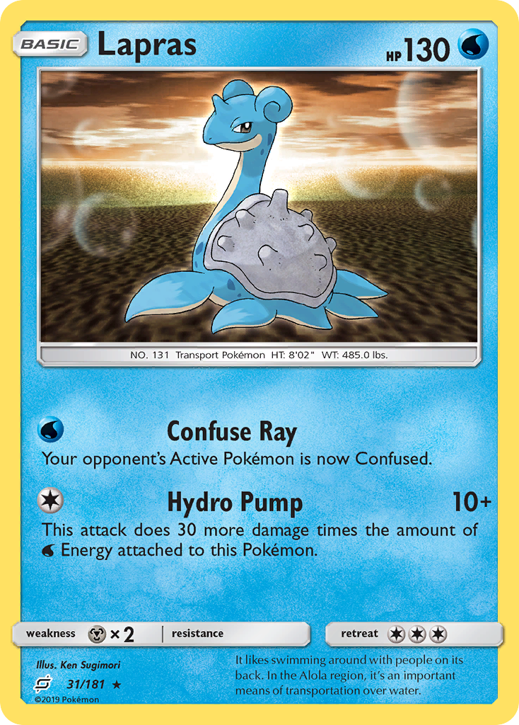 Lapras 31/181 English Pokémon card from Team Up (2019)