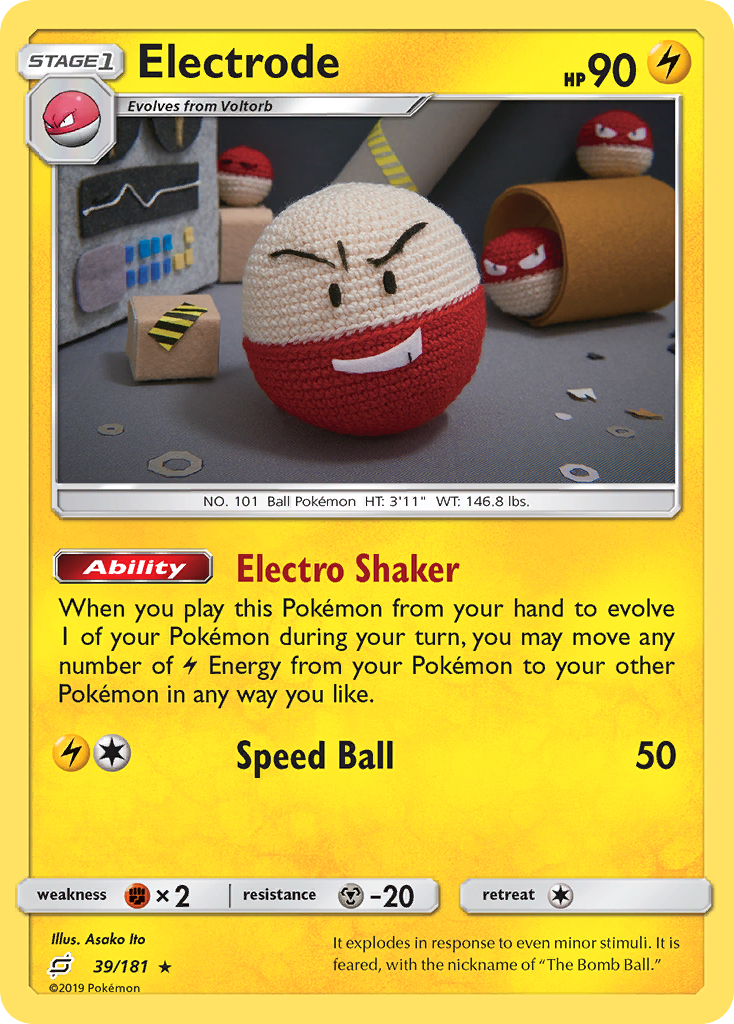 Electrode 39/181 English Pokémon card from Team Up (2019)