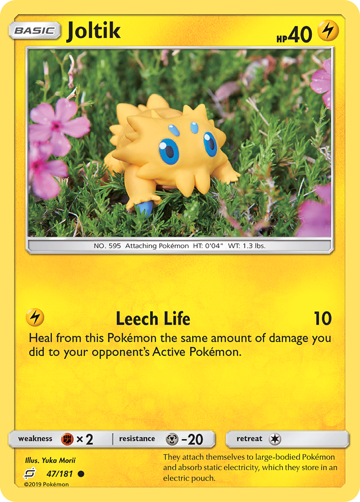 Joltik 47/181 English Pokémon card from Team Up (2019)