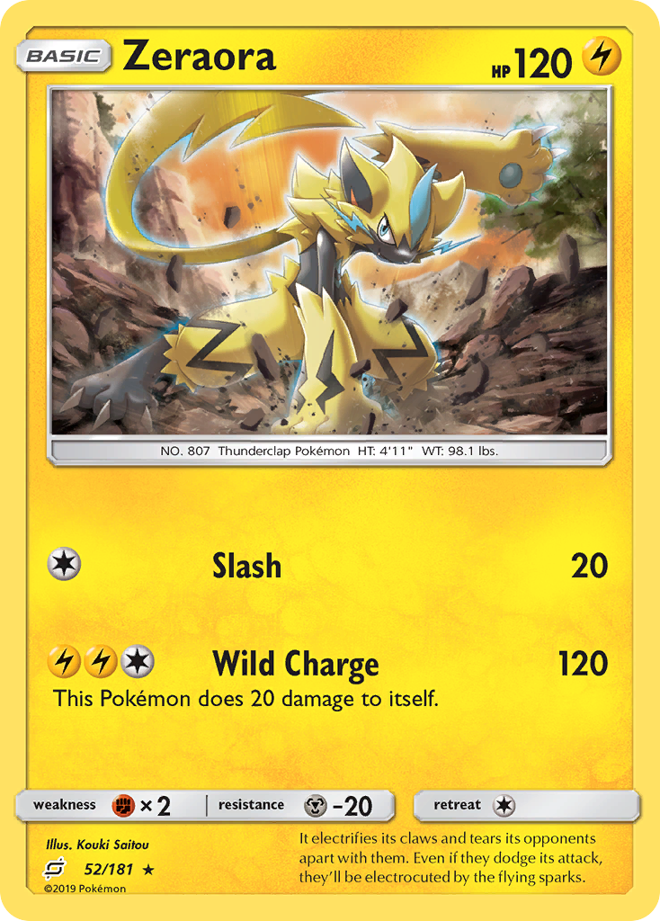 Zeraora 52/181 English Pokémon card from Team Up (2019)