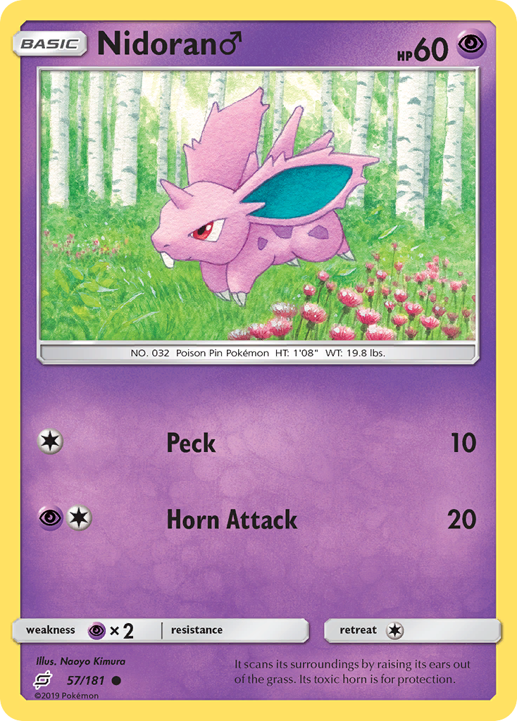 Nidoran ♂ 57/181 English Pokémon card from Team Up (2019)