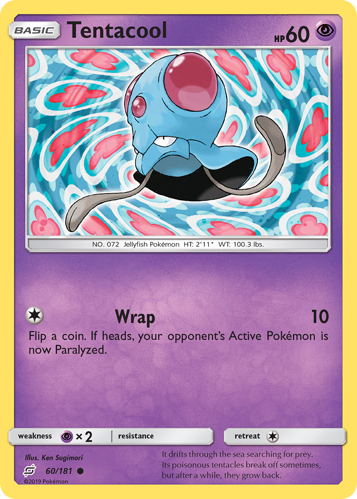 Tentacool 60/181 English Pokémon card from Team Up (2019)