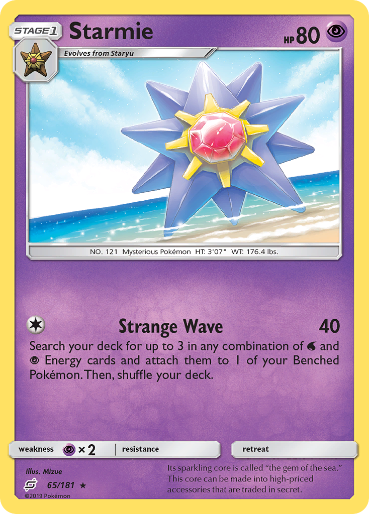 Starmie 65/181 English Pokémon card from Team Up (2019)