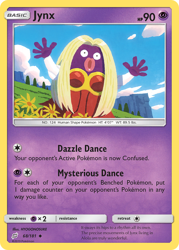 Jynx 68/181 English Pokémon card from Team Up (2019)