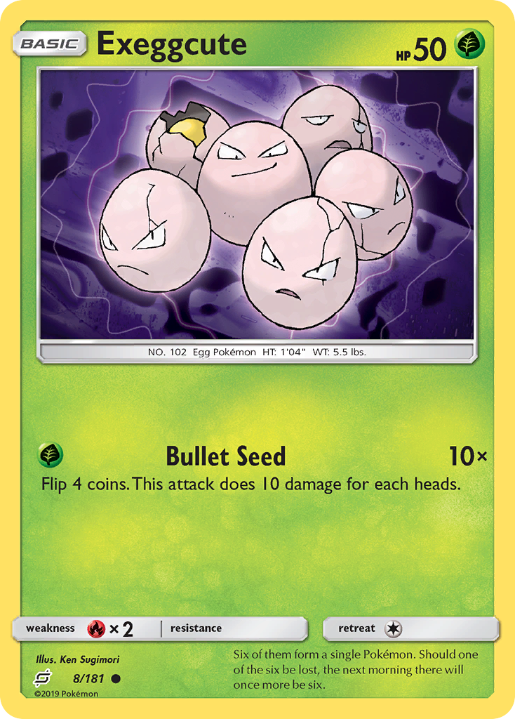 Exeggcute 8/181 English Pokémon card from Team Up (2019)