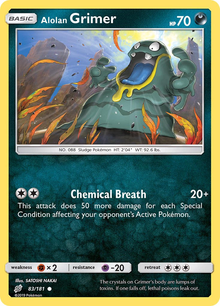 Alolan Grimer 83/181 English Pokémon card from Team Up (2019)