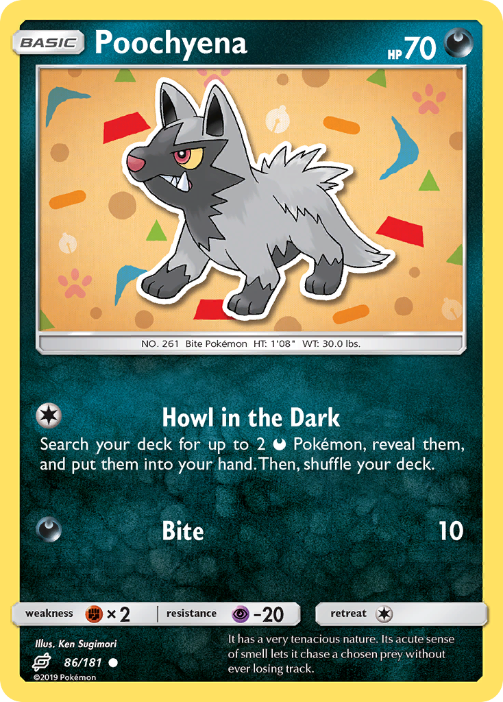 Poochyena 86/181 English Pokémon card from Team Up (2019)