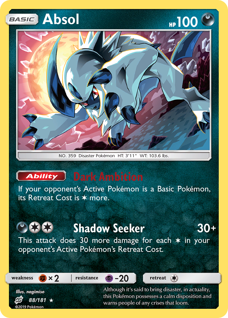 Absol 88/181 English Pokémon card from Team Up (2019)