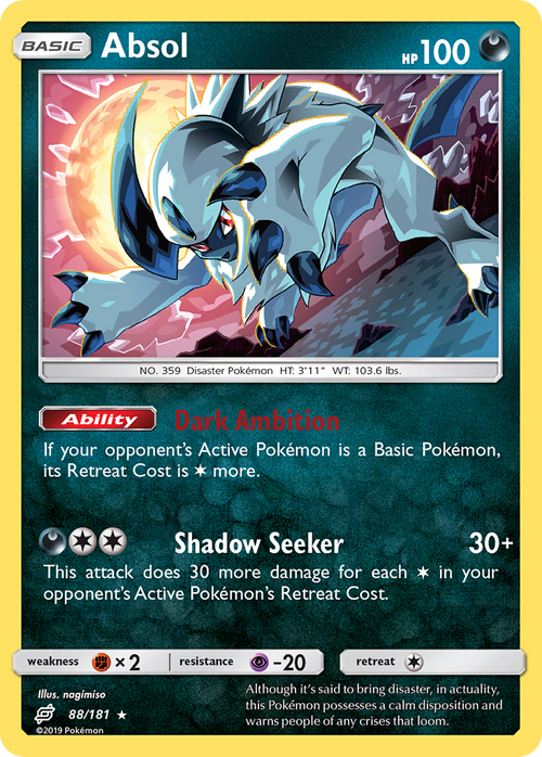 Absol 88/181 English Pokémon card from Team Up (2019)
