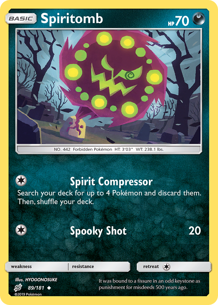 Spiritomb 89/181 English Pokémon card from Team Up (2019)