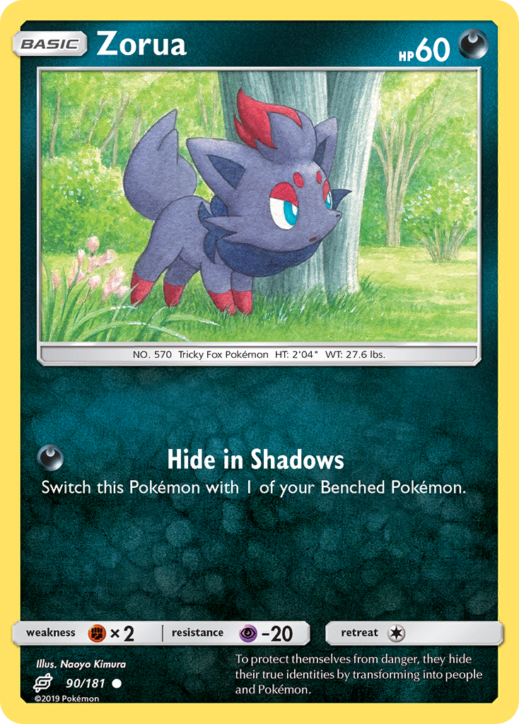 Zorua 90/181 English Pokémon card from Team Up (2019)