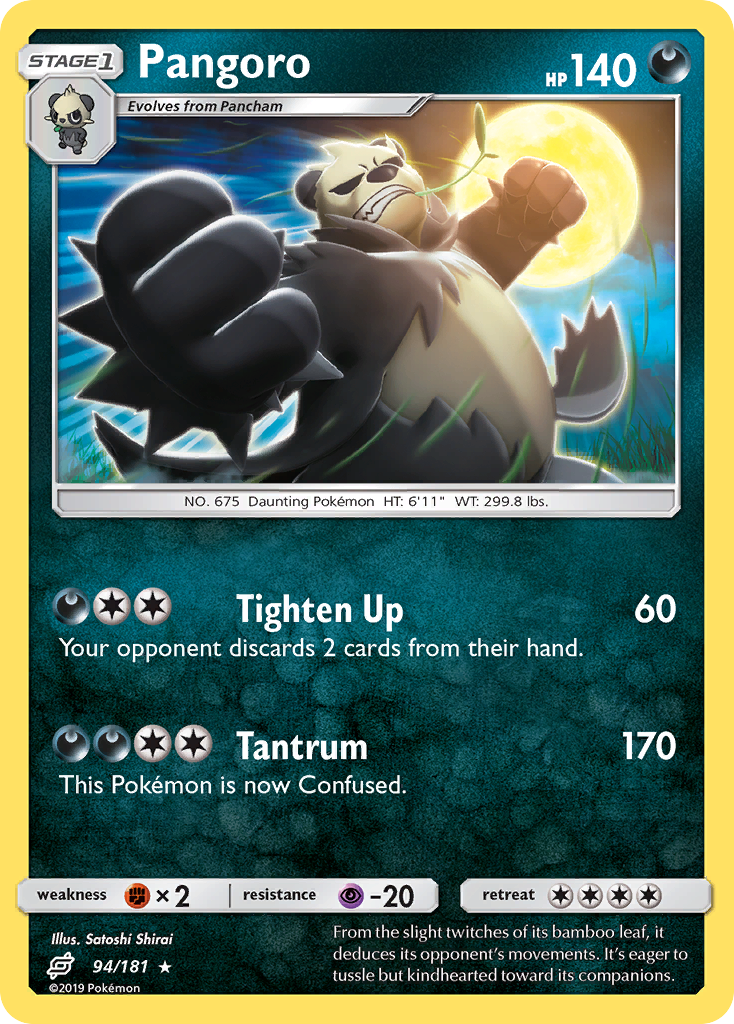 Pangoro 94/181 English Pokémon card from Team Up (2019)