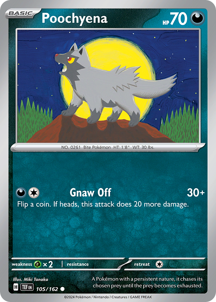 Poochyena 105/162 — English Pokémon Temporal Forces (2024)
