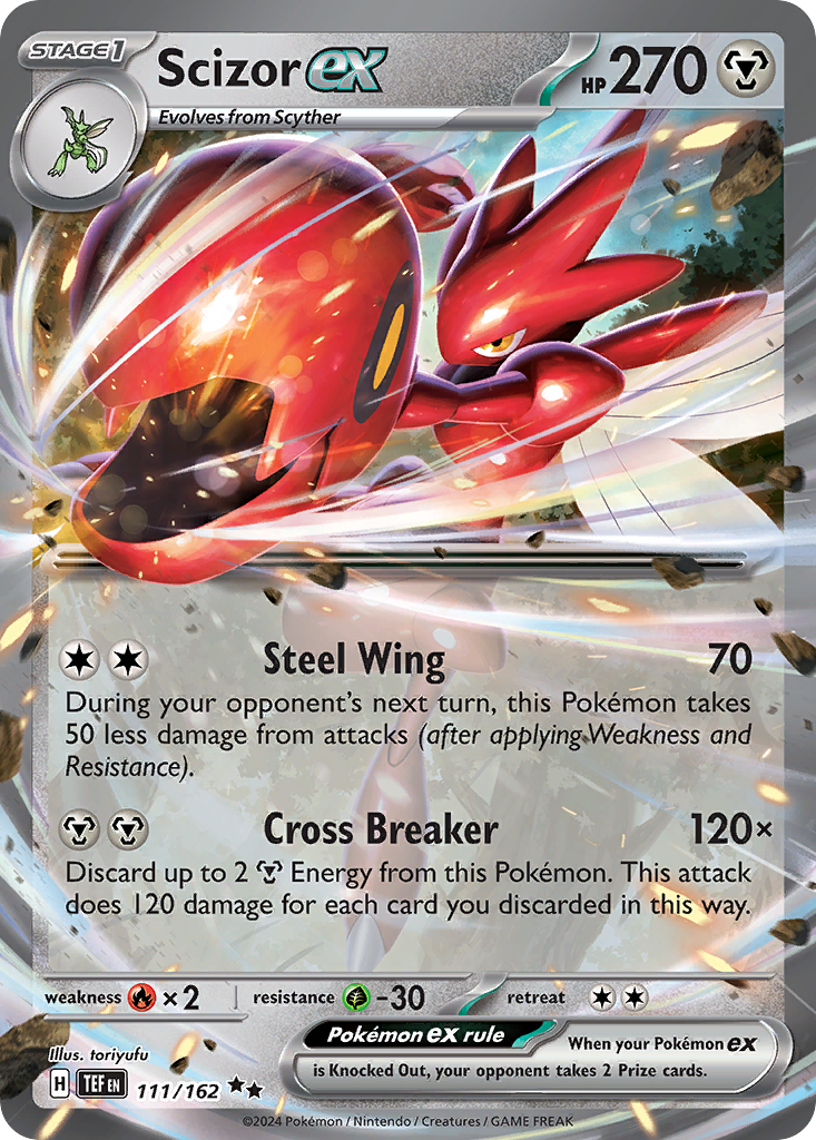 Scizor ex 111/162 — English Pokémon Temporal Forces (2024)