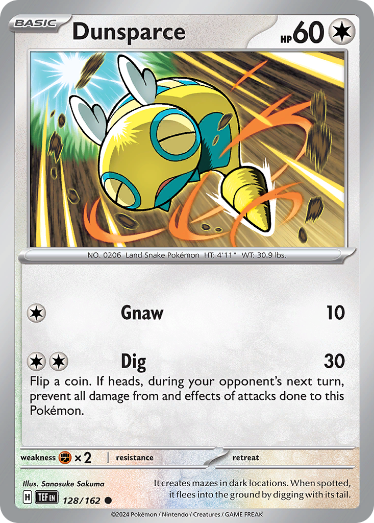Dunsparce 128/162 — English Pokémon Temporal Forces (2024)