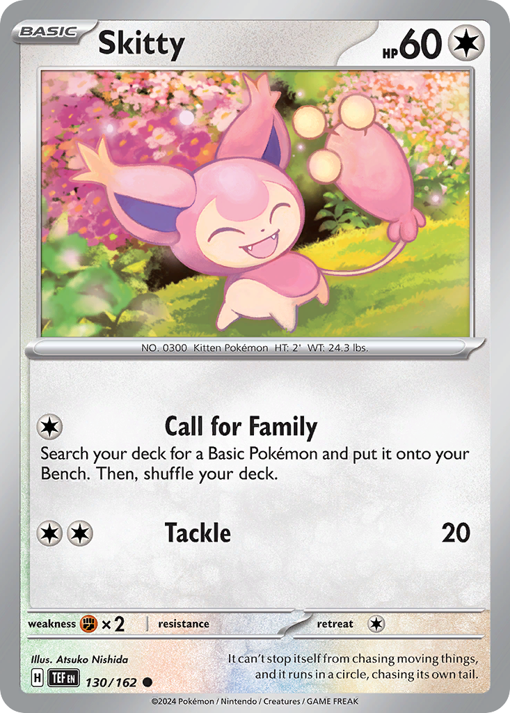 Skitty 130/162 — English Pokémon Temporal Forces (2024)