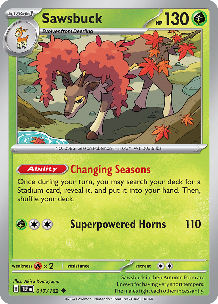 Sawsbuck 17/162 — English Pokémon Temporal Forces (2024)
