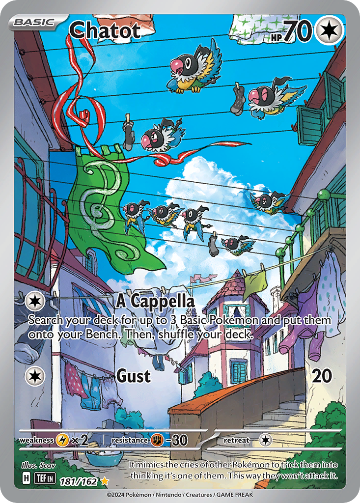 Chatot 181/162 — English Pokémon Temporal Forces (2024)