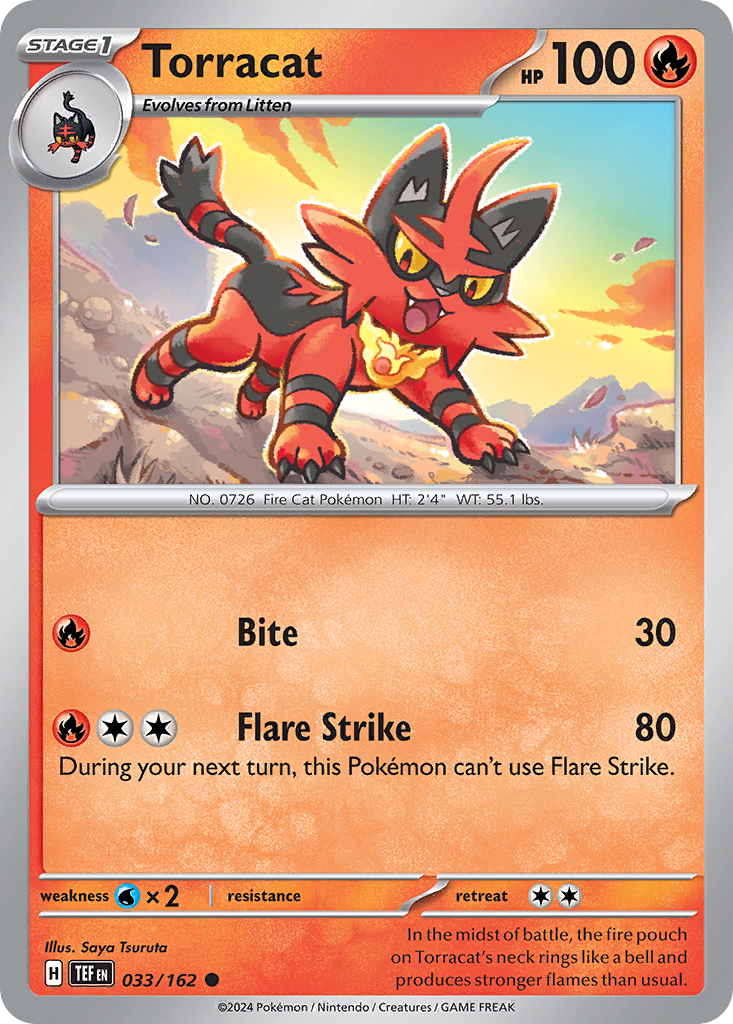 Torracat 33/162 — English Pokémon Temporal Forces (2024)