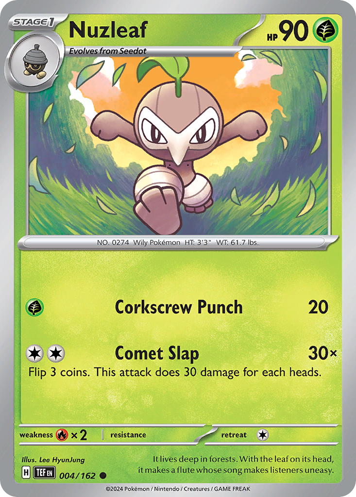 Nuzleaf 4/162 — English Pokémon Temporal Forces (2024)